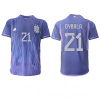 Argentína Paulo Dybala #21 Vonkajší futbalový dres MS 2022 Krátky Rukáv
